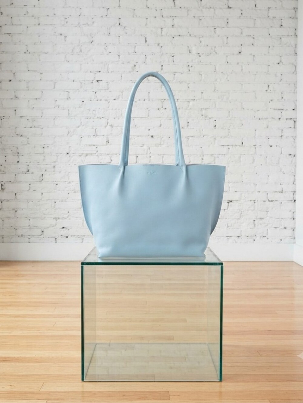 Mark & Graham Light Blue Leather Tote